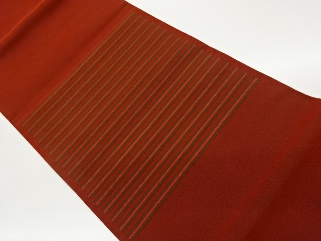 JAPANESE KIMONO / HORIZONTAL-STRIPED WOVEN PATTERN FUKURO OBI